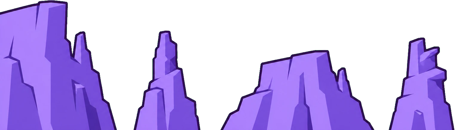 Distant violet sea stacks
